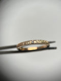 Square - Yellow  Gold - hammered finish with diamond